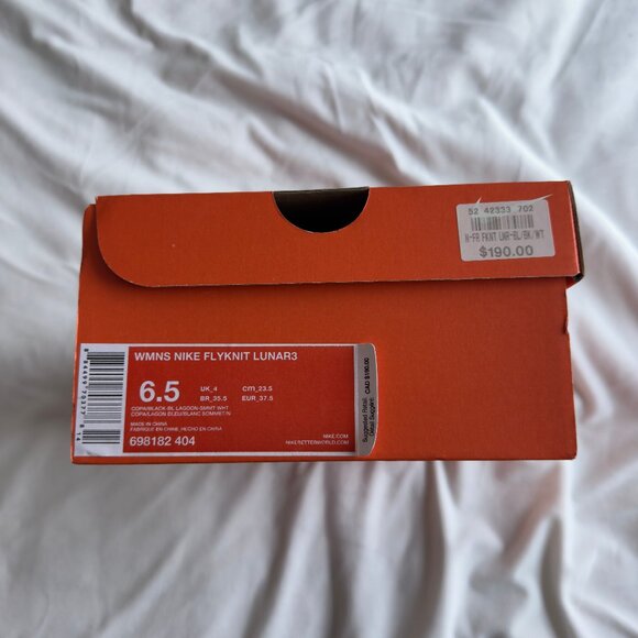 Nike Womens Flyknit Lunar3 Blue Lagoon Size 6.5 - Picture 6 of 6